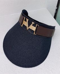 Topless Straw Hat Designer Summer Visors Fashion Men Women Hats Sunscreen Beach Personality Sunshade Caps High Quality8310780