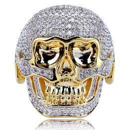 Hip Hop Gold Jewellery Iced Out Skull Rings for Men New Arrival Diamond Men's High Quality Bling Rings232s