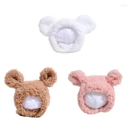 Cat Costumes 2PCS Bear Ear Costume Hat Small Dogs Plush EarFlap Cap Puppy Party Headgear 090C