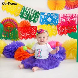 OurWarm Fiesta Themed Birthday Party Decorations Serape Table Runner Felt Banner Paper Fan for Mexican Wedding Party Supplies2448