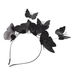 Berets 3D Butterfly Headband Outdoor Wedding Decor Po Prop Decorate Stage Headdress Plastic Miss Party Decorative Girl