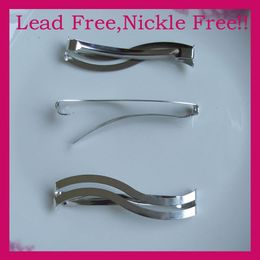 20PCS Silver Finish 6 0cm 2 35 S shape filigree flat Metal Snap Hair Barrettes at lead nickle diy hair accessories257Z