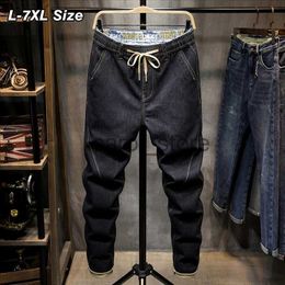 Men's Pants Spring Summer Mens Thin Jeans Plus Size Loose Hip Hop Harem Pants Fashion Elasticity Black Denim Trousers Streetwear 5XL 6XL 7XL J231208