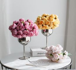 27 Peony Bouquets Fake Artificial Flower Wedding Decoration Fake Flower Arrangement Simulation Bouquet NEW 20208839822