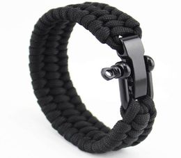 Charm Bracelets Arrival Mens Stainless Steel Anchor Shackles Black Leather Bracelet Surf Nautical Sailor Men Wristband Fashion Jew2546358