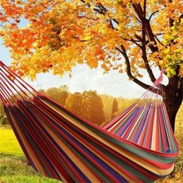 NEW Colorful outdoor leisure bed hanging bed shammock 2 sizes hamac double sleeping canvas swing hammocks for camping huntinggg