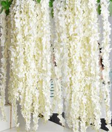 180CM White Simulation Hydrangea Flower Artificial Silk Wisteria Vine for Wedding Garden Decoration 10pcslot Drop Delivery4093254