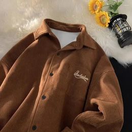 Men's Jackets Corduroy Jacket Spring And Autumn American Retro Trendy Brand 2023 Handsome Shirt Leisure K Clothes Y2k Top