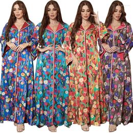 Ethnic Clothing Luxury Maxi Abaya Print Jalabiya Dress Evening Kimono Cardigan Muslim Robes Vestidos Eid Ramadan Islamic Djellaba
