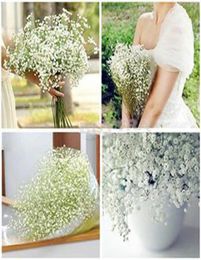 Artificial Flowers Gypsophila Decorative Fake Silk Flowers White Gypsophila Bride Bouquet Wedding Decoration Flower 10pcs wholesal6474184