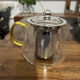 600ml High Quality Glass Tea Pots/ Teapots with Stainless Steel Infuser