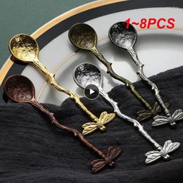 Coffee Scoops 1-8PCS Multiple Colour Metal Spoon Comfortable Grip Thickened Material Easy To Clean Dessert Durable