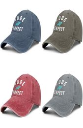 Unisex Dude Perfect Logo Fashion Denim Baseball Cap Cool Washed Dad Hat Adjustable Vintage Ball Pound It Noggin3438478