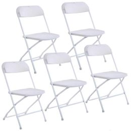 New Plastic Folding Chairs Wedding Party Event Chair Commercial White GYQ189V