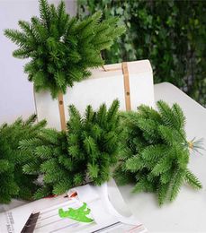 50Pcs Artificial Pine tree branches plastic pine leaves for Christmas party decoration faux foliage fake flower DIY craft wreath T8502256