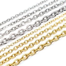 Bead Caps 5 Meters/Lot Never Fade Stainless Steel Cross Necklace Chains Bk For Diy Jewelry Findings Making Materials Handmade Suppli Dhjgl