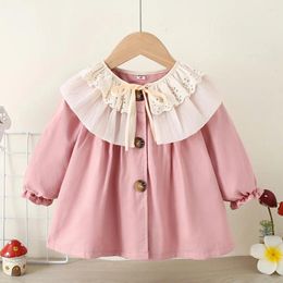 Jackets Girls Coat Lace Solid Colour Spring Autumn Children Clothing Princess Christmas Little Kids Outerwear Arrival