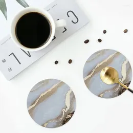 Table Mats White And Gold Geode Coasters Kitchen Placemats Non-slip Insulation Cup Coffee For Decor Home Tableware Pads Set Of 4