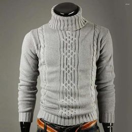 Men's Sweaters Skinny Knitted Tops Ribbed Cuffs Leisure Sweater Slim Turtleneck Long Sleeve Casual