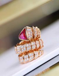 Luxurious quality S925 silver ring with diamond in 18 rose gold plated fuchsia color diamond women charm jewelry gift PS64501878097