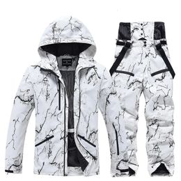Other Sporting Goods Windproof and Waterproof Ski Suit for Men Women Snowboarding Clothing Warm Jackets Strap Pants Winter 231211