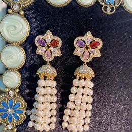 Dangle Earrings Drop Stud For Women S925 Silver Needle Imitation Pearl Gold Plated Fine Jewellery Fashion Accessory Party Earring