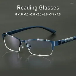 Sunglasses Men's Anti-blue Light Reading Glasses Vintage Business Half Frame Farsighted Eyewear Optical Prescription Hyperopia With Diopter