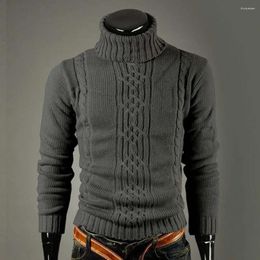 Men's Sweaters Knitted Men Sweater 4 Colours Turtleneck Male Slim Long Sleeve Casual