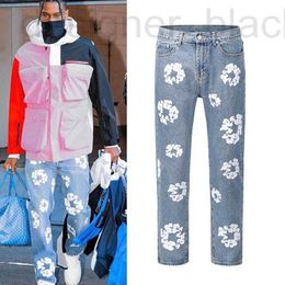 Men's Jeans designer jeans Flower Full Print Pants Oversized Streetwear Straight Casual Men and Women Denim Trousers XO4Q