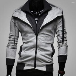 Men's Jackets Portable Casual Hooded Jacket Multi-color With Pocket Colour Block Coat For Shopping Dating Travel