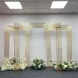 Party Decoration Arch Gilded Shelf Wrought Iron Screen Arches Gold Plated Frame Wedding Backdrop Decor Props Geometry Artificial F2242