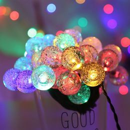 LED Solar Strings Bubble Ball Strings Holiday Lighting Outdoor Waterproof Christmas Courtyard Decor Ball Light String219b