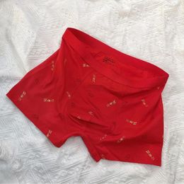 Underpants Red Underwear Men's Boxer Pants Pure Cotton Crotch Benmingnian Cattle Big Boys' Modal Get Married