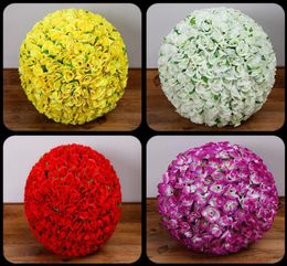 6 24 Inch Mint Green Leaf Flowers Ball Silk Rose Wedding Kissing Balls Pomanders Party Centerpieces Decoration Many Colors6048478