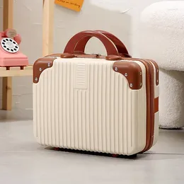 Duffel Bags Female Case Luggage Storage Large Portable Inch Zipper Cosmetics ABS Bag Lightweight Mini 14 Lock Boarding Suitcase 231215