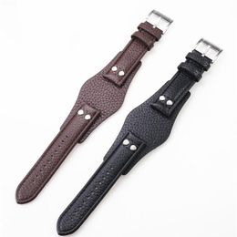 22mm Black Brown Genuine Men's Leather Watch Strap For Ch2564 Ch2565 Ch2891ch3051 Wristband Tray Watchband Bracelet Belt Band274Y