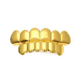 New Fit Gold Silver Plated Hip Hop Teeth Grillz Caps Top Bottom Grill Set for Men342B