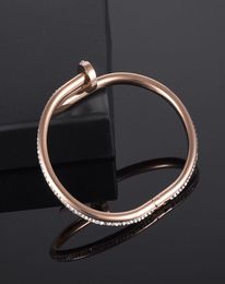 Rose gold bangle Brand designer classic nail men bracelet Luxury women jewelry diamond bracelet for gift never fade2243134