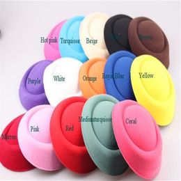 6 3 16cm 15color MIini Top Fascinator Hats Base Fedora Hat Clip DIY hair accessories pillbox hats3292