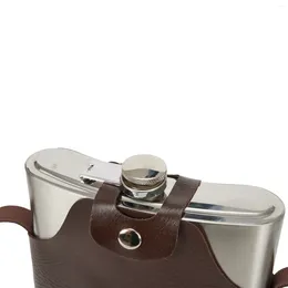 Hip Flasks Outdoor Wine Pot Portable Flask Metal Bottle With Leather Cover Stainless Steel 64OZ 1800ml High Quality