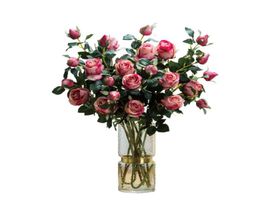 5 PcsLot Artificial flowers Bulgarian silk rose single branch European fake flower home decoration wedding background decor diy w1762325