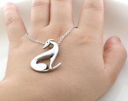 10 Pieces Vintage Silver Plated Italian Greyhound Dog Charms Pendant Necklace Chain Animal Pet Necklaces For Women Men Jewellery 2016580202