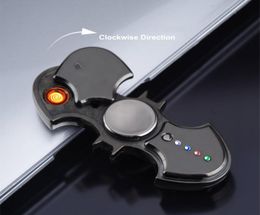 New Creative Batman Spinner USB Electronic Plasma Lighter Varieties LED Light Cigarette Lighter Funny Spinning Toy Gadgets For Men4150469