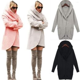 Ethnic Clothing Women Woolen Hooded Thin Coat Loose Ladies Casual Hoodies Jacket Overcoat Top Women'S Winter Plus Size Outwears Coats