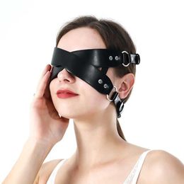 Fashion Leather Harness Mask Bdsm Sexy Cosplay Poppit Game Erotic Blindfold Masquerade Erotic Halloween Carnival Party Masks Q0806261m