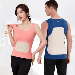 Men's Thermal Underwear Men Thermal Undershirt Autumn Winter Women Tank Tops Vest Thermal Clothes Patch Thick Thermal Underwear For Men Bottoming Shirt 231211