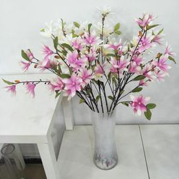 Decorative Flowers Artificial Plants Magnolia Flower Home Garden Decorate