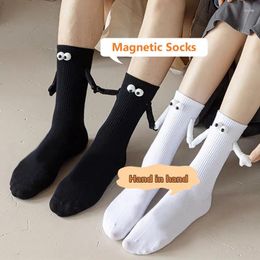 Women Socks H.Aic S Pure Cotton Fashion Magnetic Suction Holding Cartoon Three-Dimensional Stockings Couple Mid Tube