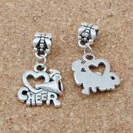 150pcs Cheerleader Heart I Love to Cheer Handmade Metal Charms Pendants DIY Jewellery Making Accessories A-660239q