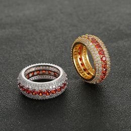 Gold Silver Color 3A Setting CZ Stone Hip Hop Ring All Iced Out Men Women CZ Stone Rings173I